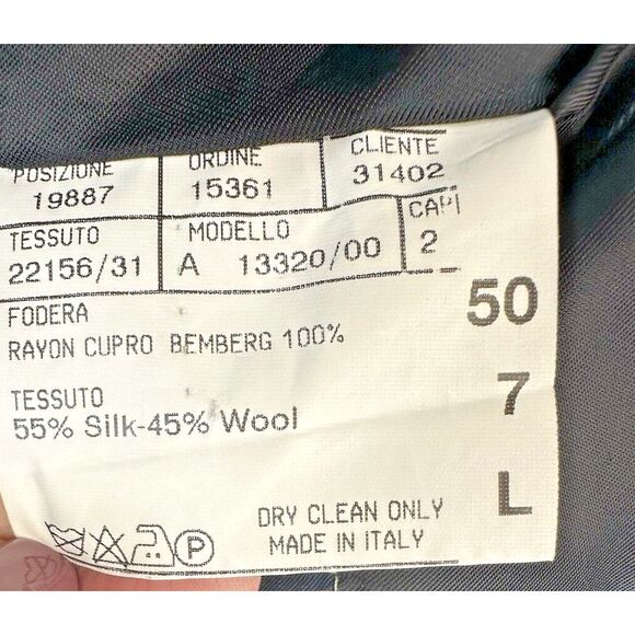 Canali Blazer Mens Eu 50 Us 40 Silk Wool Plaid Navy 3 Button Sports Coat Italy - Picture 7 of 14